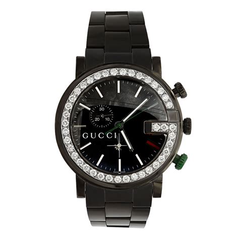 men's black gucci watch|men's gucci watch diamond bezel.